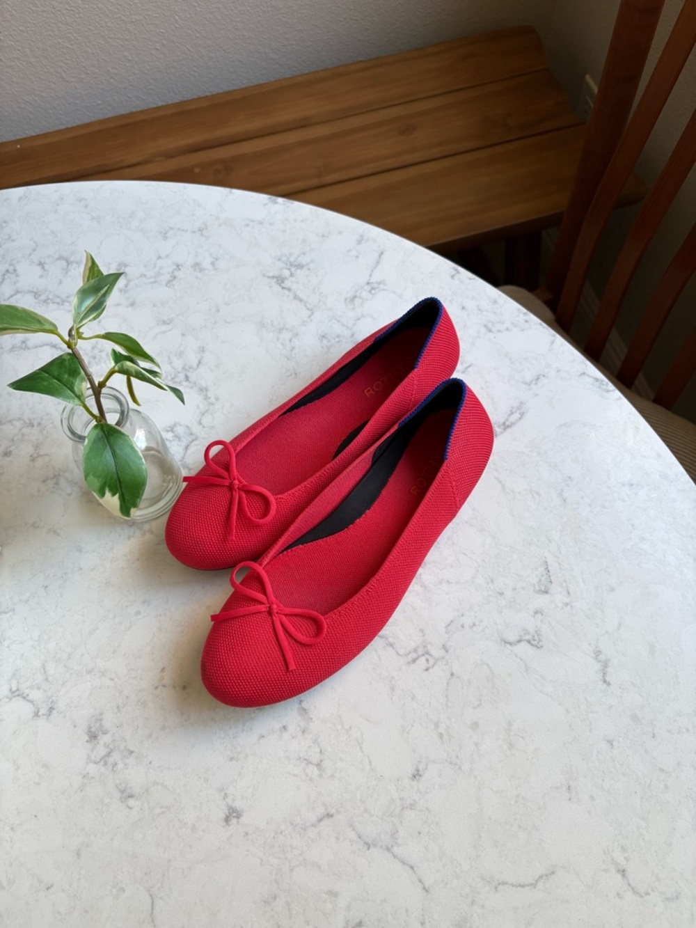 Rothy’s Red Women's Ballet Flats with Bow